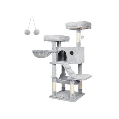 Feandrea Large Cat Tree Tower: Cozy Multi-Level Activity Center for Cats