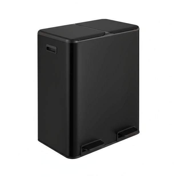 Poubelle en acier inoxydable – Double compartiment (2*30 L)